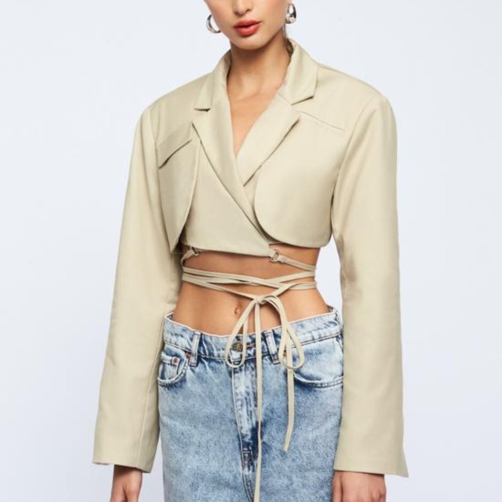 Lioness Miami Vice Crop Jacket - CAMEL